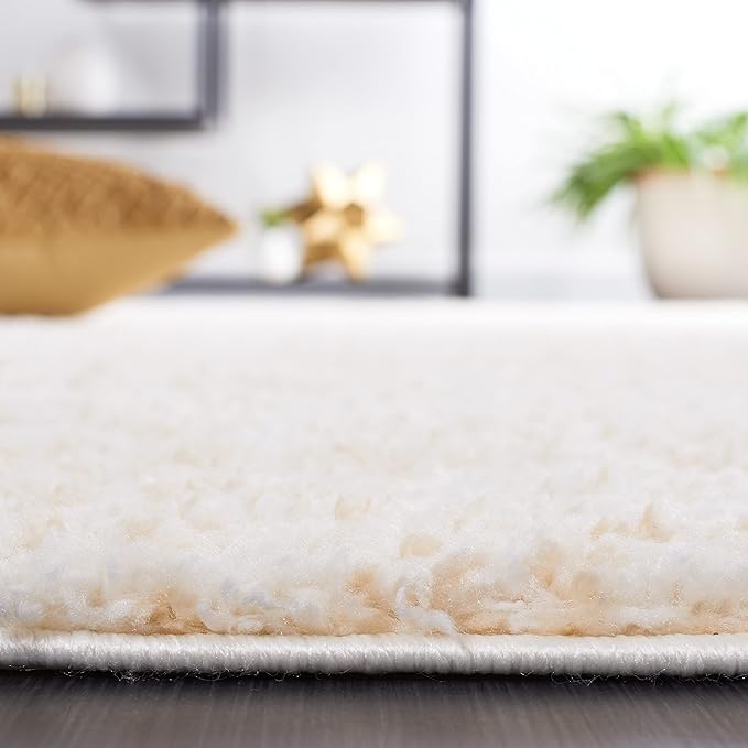 SAFAVIEH Berber Shag Collection Runner Rug - 2'3" x 8', Ivory & Beige, Non-Shedding & Easy Care, 1.2-inch Thick Ideal for High Traffic Areas in Living Room, Bedroom (BER563A)