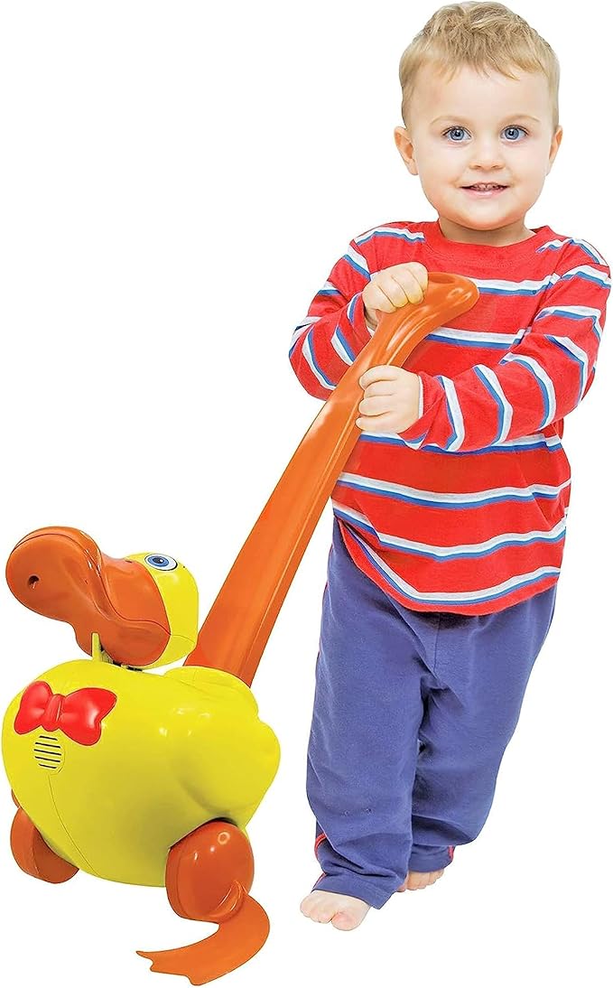 Baby to Toddler Push Toy with Quacking Sounds and Waddling Action, Walking Toy for 1-3 Year Olds, Great for 1 Year Old Learning to Walk - Yellow