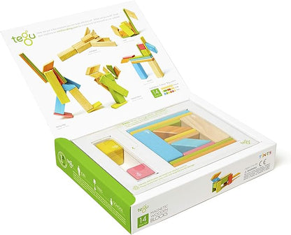 Tegu 14 Piece Magnetic Wooden Block Set in Tints