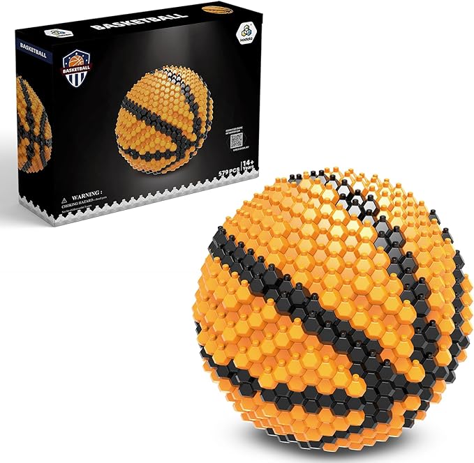 Basketball Building Block Set, Adults challenging STEM Block Decorations, Miniature 3D Educational Toys for Ages 14 and Above, (579 Pieces)