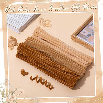 Peryiter 500 Pieces Pipe Cleaners Chenille Stems 12 Inch Craft Supplies Bulk for DIY Art and Craft Projects Creative Gift Wrapping Party Decorations(Boho Color,12 Inch)