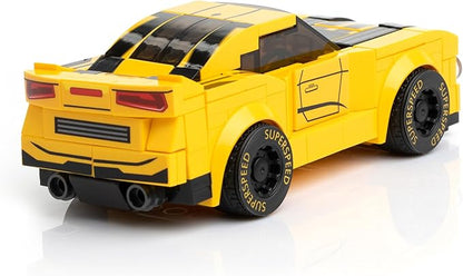Racing Car Building Block Set. Racing Car Building Blocks for Kids and Adults (Yellow)