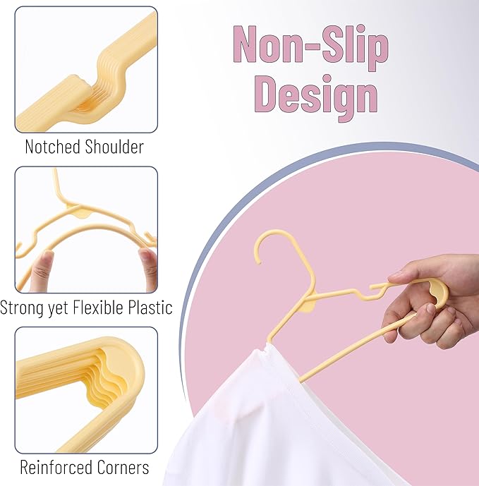 Mr. Pen- Kids Plastic Hangers, 10 Pack, Yellow Baby Hanger, Childrens Hangers for Clothes, Baby Hangers for Closet, Kids Hangers, Baby Clothes Hangers, Toddler Hangers, Kid Hangers, Hangers for Kids