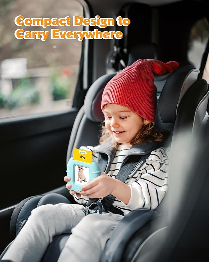 Airbition Talking Flash Cards for Toddlers 1 2 3 4 Year Olds, Montessori Language Learning with 224 Words, Pocket Speech Therapy Tools, and Speech Development Educational Playthings for Children