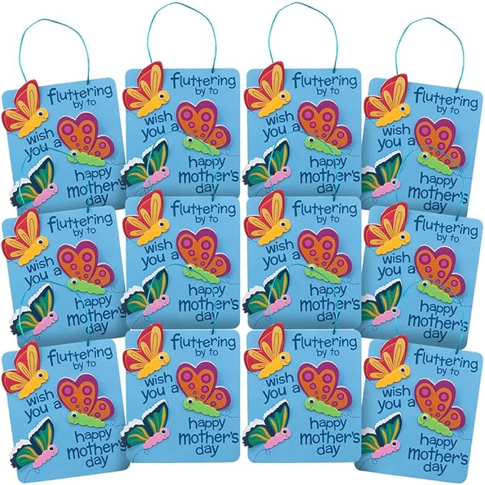 Fun Express 3D Mother's Day Butterfly Sign CK-12 - Craft Kits - 12 Pieces