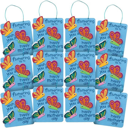 Fun Express 3D Mother's Day Butterfly Sign CK-12 - Craft Kits - 12 Pieces