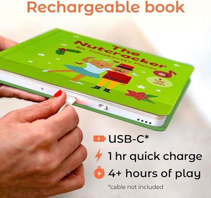 Cali's Books The Nutcracker Book for Children | Rechargeable USB Musical Book for Toddlers 1-3 | The 6 Excerpts from Tchaikovsky's Nutcracker | Ballet Gift for Kids