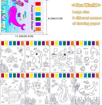 BAOXUE Water Coloring Books for Kids Ages 4-8,Paint with Water Colors Book for Toddlers,Watercolor Painting Paper Gift for Boys Girls 2-4 Years
