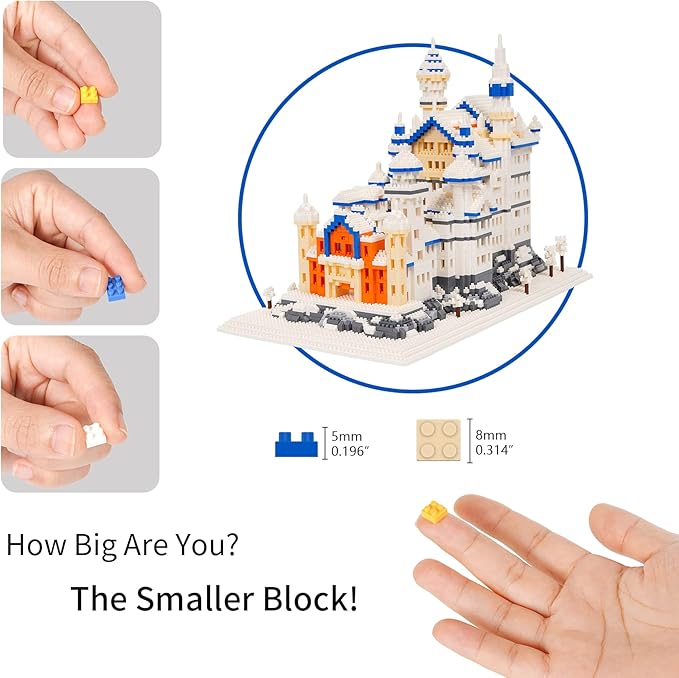 Building Block Set, Famous World Architecture Model Micro Building Blocks Neuschwanstein Castle Creative Building Blocks 4200 PCS