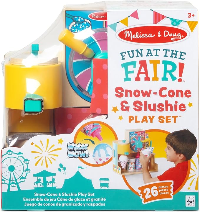 Melissa & Doug Fun at The Fair! Wooden Snow-Cone and Slushie Play Food Set - FSC Certified