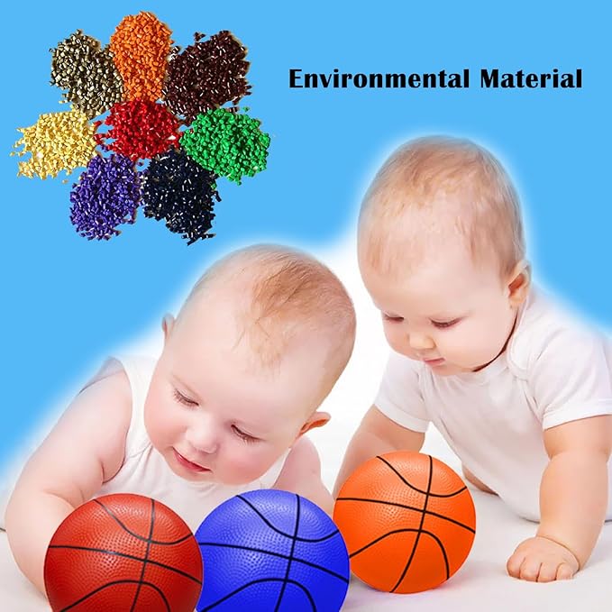 ABAJI Mini Basketballs Pink 2 PCS 5" Set with Random Color Pump Needle Durable Material for Mini Hoop Toddlers Kids Teenagers for Pool Indoors Outdoors