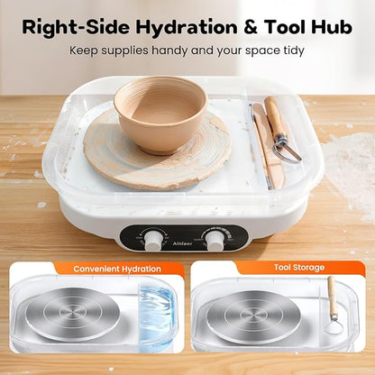 Pottery Wheel for Kids, Teens & Adults - 7" Professional Ceramic Machine with Adjustable Speed & Removable Tray, DIY Complete Clay Art Kit with Tools, Toys for Beginners, Artists & Hobbyists