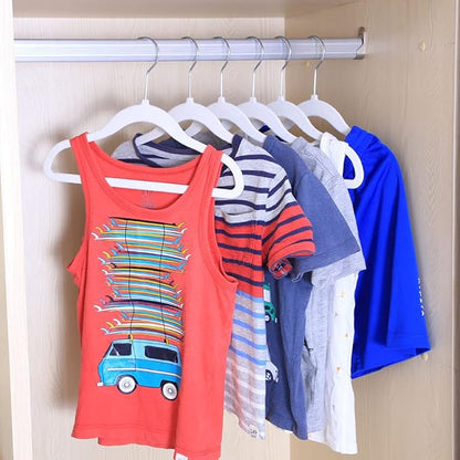 Kids Velvet Clothes Hangers, Non Slip Baby Hangers White (11.6" Inch - 40 Pack)