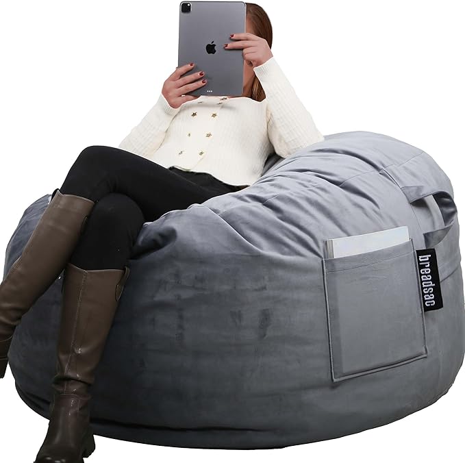 Bean Bag Chairs, Memory Foam Bean Bag Chair for Adults/Teens/Kids, High-Rebound Memory Foam Lazy Sofa Furniture for Living Room Bedroom College Dorm