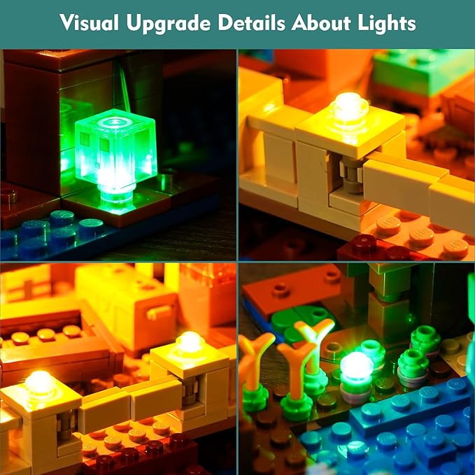 VONADO LED Light Kit Compatible with Lego Minecraft The Frog House 21256 (Lights Only, No Models) Creative Lighting Set Accessories Compatible with Lego 21256 for Adults