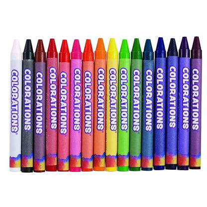 Colorations Regular Crayons , 16 Colors Per Set, 24 Sets, Each Set is Individually Packaged, Personalize & Decorate for Gifts, Arts & Craft Craft for Children, Kids Crafts for Home or the Classroom