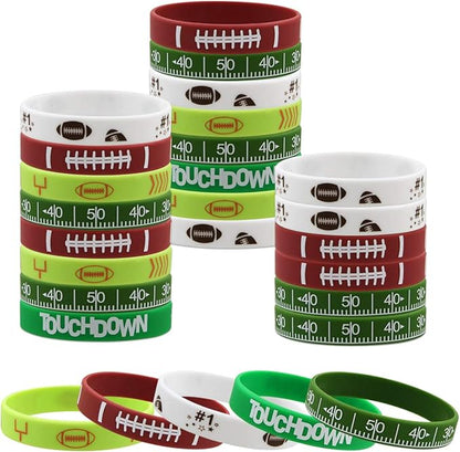 Fancy Land 35 Silicone Football Motivational Bracelets for Kids Football Gift Party Supply
