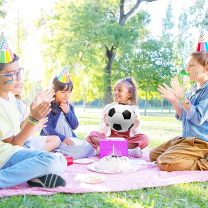 134 Pcs Soccer Party Favors Set Soccer Theme Party Soccer Gift Bags Soccer Silicone Ring Soccer Keychain Silicone Bracelet Whistle Stickers Tattoo Stickers Clap Bracelet for Soccer Themed Party