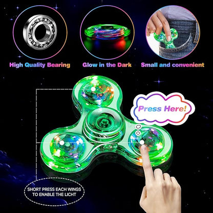 FIGROL 5 Pack Fidget Spinners｜LED Light Up Fidget Spinners for Children｜Party Favors｜Goodie Bag Stuffers Classroom Prizes