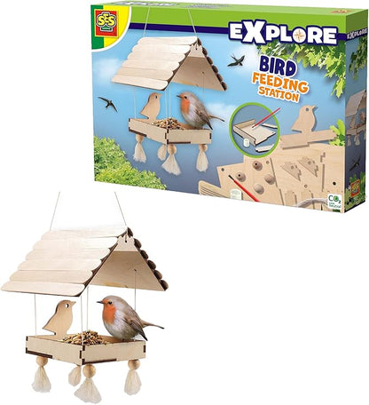 SES Creative: Bird Feeding Station - DIY Wooden Build & Decorate Kit, Hanging Bird Feeder, Easy Construction, Arts & Craft Activity Set, Kids Ages 5+