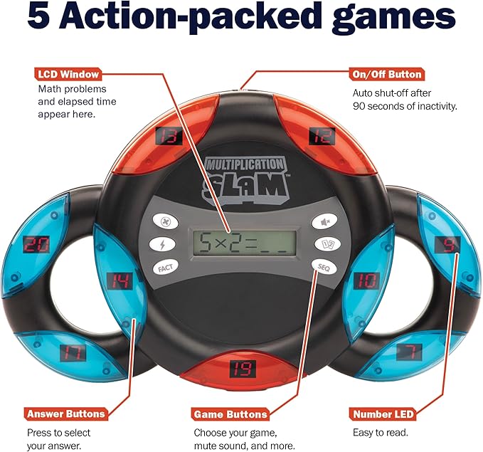 Educational Insights Multiplication Slam Electronic Math Game, Handheld Electronic Math Game For Kids, Ages 8+