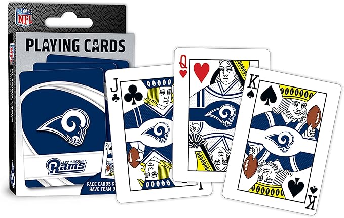 MasterPieces - NFL Playing Cards, Officially Licensed Los Angeles Rams Football Deck, Family Games for Adults and Kids, Standard Index