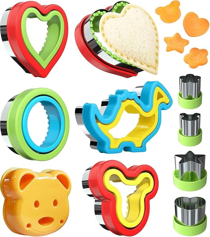 Sandwich Cutter and Sealer, Sandwich Cutter for Kids 5 PCS（BIG）, Decruster Sandwich Maker, Great for Lunchbox and Bento Box - Boys and Girls Kids