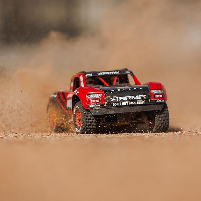ARRMA RC Truck Mojave GROM 4x4 Smart Small Scale Desert Truck, RTR (with Battery and Charger Included) Red/Black ARA2104T1