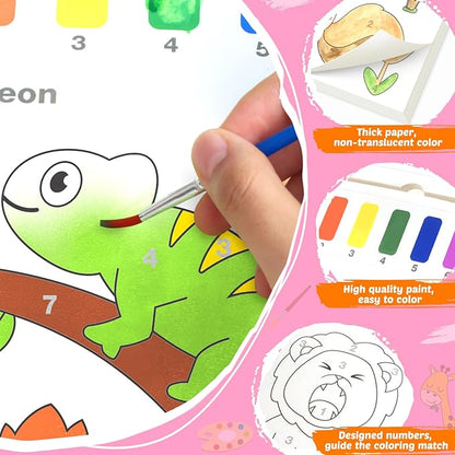 Water Coloring Books for Toddlers - Easter Basket Stuffers Watercolor Paint Book Drawing Art Paper for Kids Mess Free Craft Supplies kit Toy for Age 3 4 5 6 Valentines Birthday Gift(Animal)