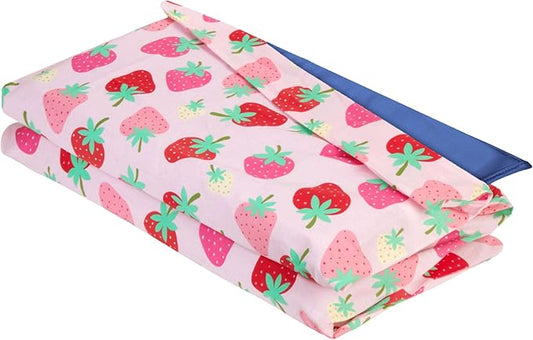 Wildkin Kids Nap Mat Cover for Boys & Girls, Featuring Sewn-in Flap Design, Ideal for Preschool and Daycare, Fits Our Vinyl Nap Mat up to 1.5 Inches Including Basic Sleep Ma (Strawberry Patch)