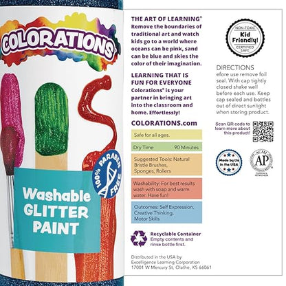 Colorations Washable Glitter Paints, Set of 11, 16oz each, Paint, Kids Paint, Washable Paint, Washable Paint For Kids, Paint For Kids, Kids Paint Set, Paint Set For Kids, Finger Paint