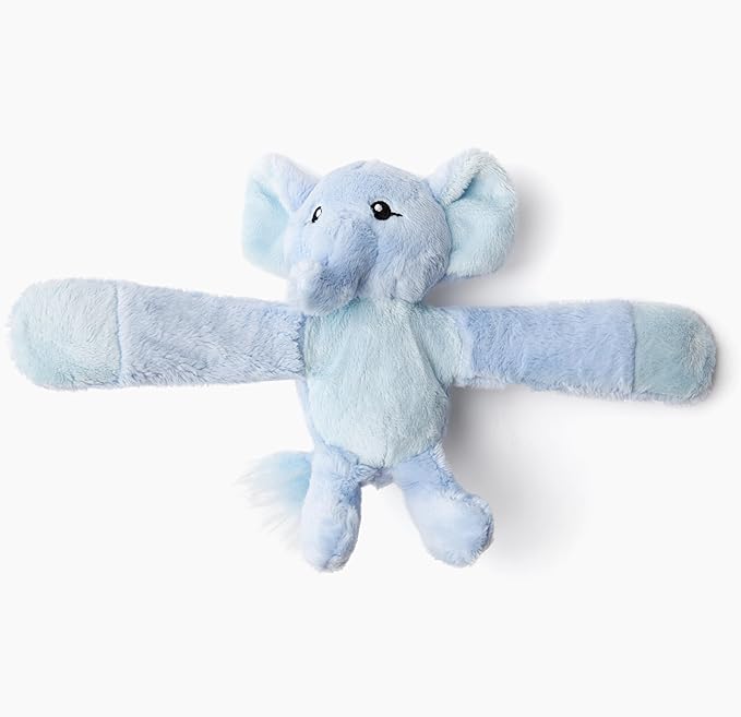Hug Babies Cute Mini Plush Stuffed Animal Bracelet for Kids | Soft & Cuddly Portable Comfort Adorable On-The-Go Companion for Travel School & Adventures Ages 2+ (Emory The Elephant)