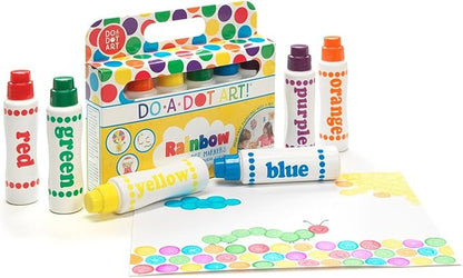 Do A Dot Art! Markers 6-Pack Rainbow Washable Paint Markers, The Original Dot Marker, Activity Craft Coloring Supplies for Kids and Toddlers, Made in the USA