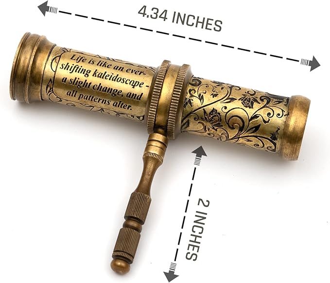 Handmade Kaleidoscope Educational Vintage Collection | Birthday | Any Occasion Gift for Kids and Adults (with Handle, One)