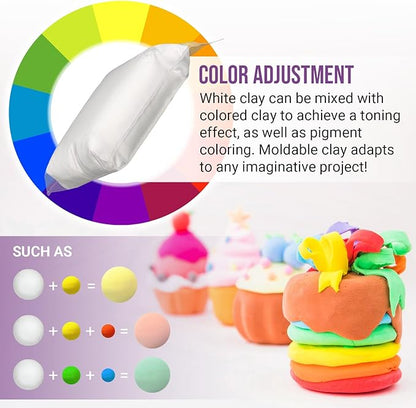 CALPALMY Air Dry Foam Clay (36 Pack), 360g White Moldable Soft Clay for Kids Gifts Partty and School Project Supplies, Perfect for Crafting Cosplay and Artistic Projects