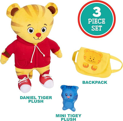 Daniel Tiger's Neighborhood Plush Daniel Tiger Back to School Feature Plush with Tigey and Backpack Featuring Music, Sounds, and Phrases!