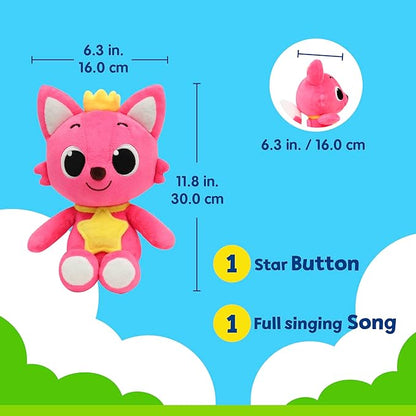 Pinkfong Singing Plush Toy - Interactive Musical Stuffed Animal, Sound Feature - Toddler, Infant