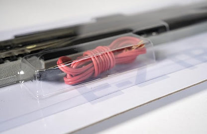 Bachmann Trains - Snap-Fit E-Z Track 9” Straight Terminal Rerailer w/Wire (1/card) - Nickel Silver Rail With Gray Roadbed - HO Scale