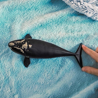 Schleich Wild Life - Large 7.5" Right Whale Toy Figurine. Realistic Hand-Painted Hard Animal Toys for Boys and Girls. Durable, Educational Figure for Imaginative Play. Kids and Toddlers Ages 3+ 14878
