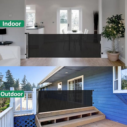 110 Inch Extra Wide Baby Gate for Large Openings Retractable Baby Gates Indoor Outdoor Extra Long Baby Gates for Doorways Large Retractable Dog Gate for Stairs Deck Gates for Dogs Indoor Pet Gate