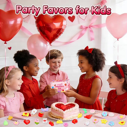 Valentines Day Gifts for Kids - 30 Pack Valentines Mochi Squishy Toys, Mini Kawaii Squishies Fidget Toys Prizes for Kids School Classroom Party Favors and Valentines Day Decor