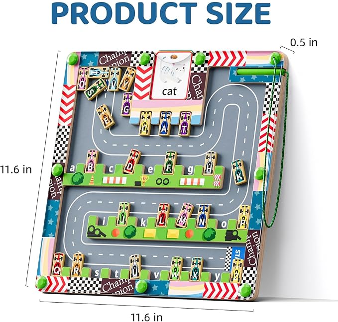 Magnetic Maze Montessori Toys – Toddler Toys & Kids Games Designed for Preschool Learning Activities, Enhancing Fine Motor Skills & Cognitive Growth, 34567 Year Old Girl Birthday Gift and Boys Car
