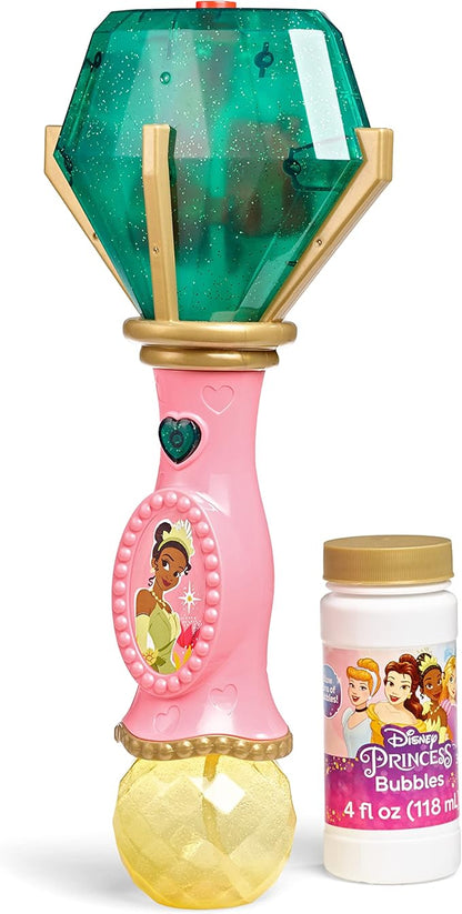 Little Kids Disney Princess and The Frog Tiana Light and Sound Musical Bubble Wand, Includes Bubble Solution, Multi (20522)