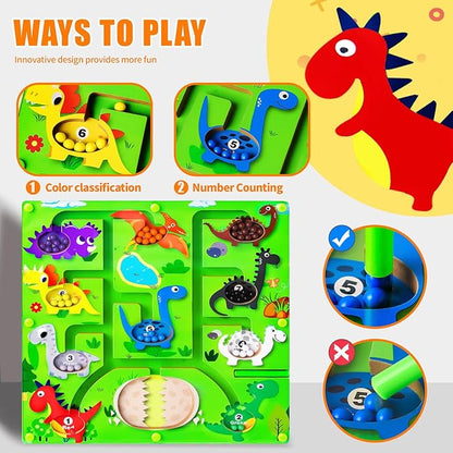 Magnetic Color and Number Maze,Montessori Toys for 3 4 5 Year Old Boys Girls,Wooden Puzzle Activity Board,Gifts for Preschool Sensory Activities for Toddlers.
