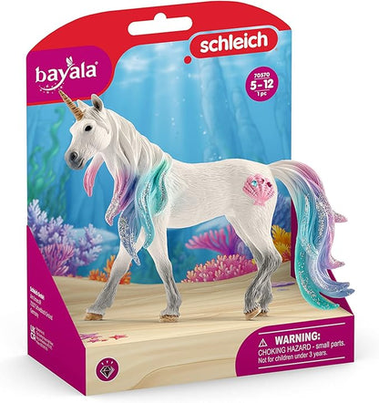 Schleich bayala Mythical Decorated Sea Unicorn Mare - Featuring Glittery Details, Rhinestones, and Gems, Imaginative Fun and Durable Toy for Girls and Boys, Gift for Kids Ages 5+