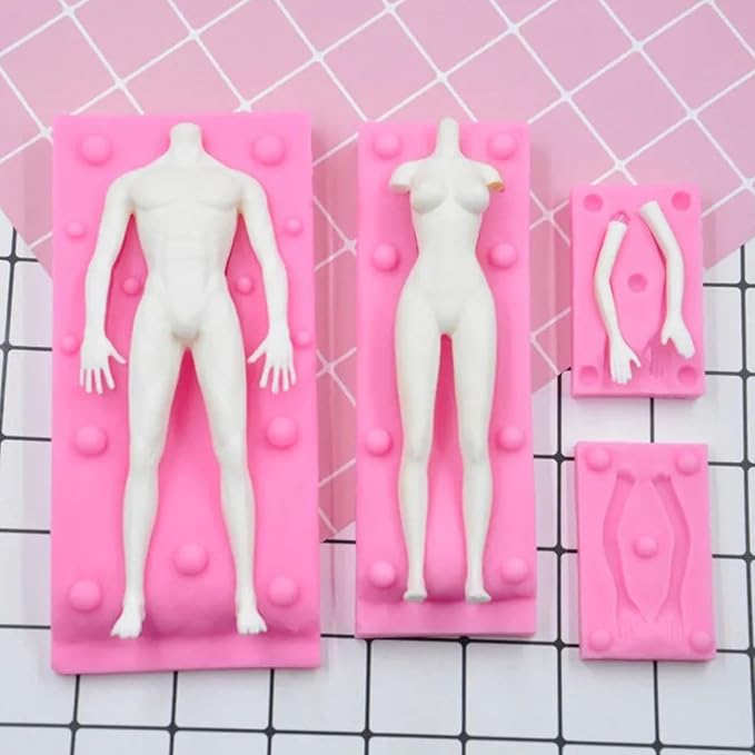 3D Human Body Silicone Clay Mold, Large Human Sculpture Polymer Mold Full Body Mold for Polymer Clay Craft (Large Femal Body Set)