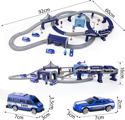 Wdmiya Train Set for Toddlers, 92 Pcs Train Toys for Kids Ages 2-8, Electric Trains Sets with Tracks (Magnetic Connection), Battery Operated Trains Birthday Gift for 2 3 4 5 6 7 8 Years Old