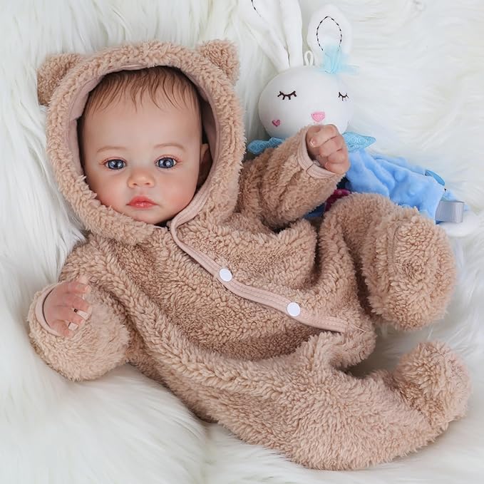 Reborn Baby Dolls - 18 Inch Realistic Baby Doll Lifelike Full Baby Boy Real Life Baby Doll with Soft Vinyl Body can Swimming with Accessories Gifts for Kids 3+