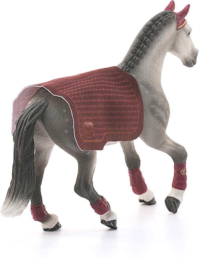 Schleich Horse Club Trakehner Mare Riding Tournament Horse Toy Figurine - Authentic Mare Horse Toy with Removable Blanket for Boys and Girls Imagination and Play, Gift for Kids Ages 5+