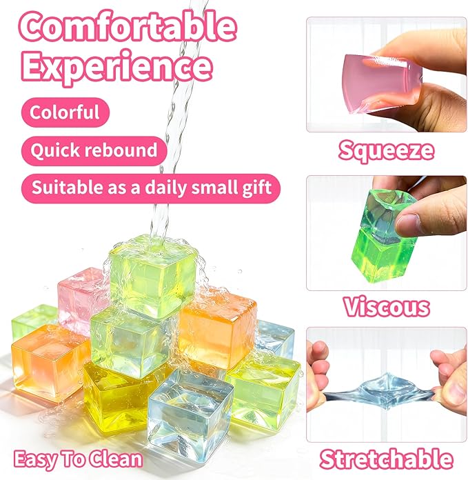 50Pcs Stress Balls for Fidget Toys, Squeeze Cubes Ball Sensory, Easter, Valentines, Stocking Stuffers, Birthday Stress Balls Bulk Classroom Prizes Toy Gifts, Halloween, Christmas, Party Favors